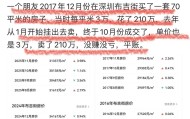 英超官网入口-终于平账了！一深圳业主2017年花210万买70平米房子，如今卖210万